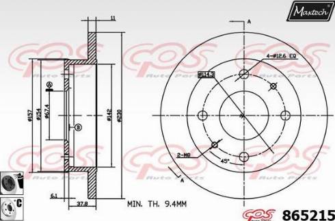 Maxtech 865215.6060 - Тормозной диск autosila-amz.com