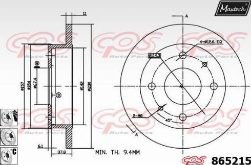 Maxtech 865215.6880 - Тормозной диск autosila-amz.com