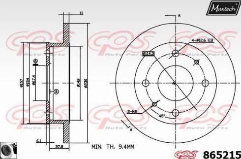 Maxtech 865215.0060 - Тормозной диск autosila-amz.com