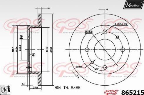 Maxtech 865215.0080 - Тормозной диск autosila-amz.com