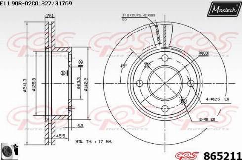 Maxtech 865211.0060 - Тормозной диск autosila-amz.com