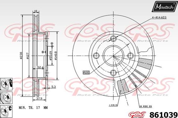 Maxtech 865211 - Тормозной диск autosila-amz.com