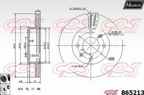 Maxtech 865213.6060 - Тормозной диск autosila-amz.com