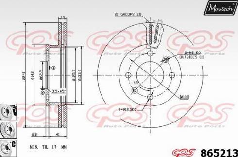 Maxtech 865213.6880 - Тормозной диск autosila-amz.com