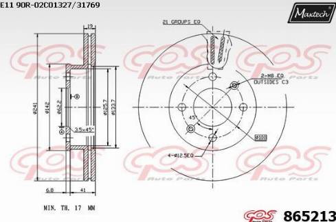 Maxtech 865213.0000 - Тормозной диск autosila-amz.com