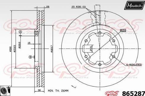 Maxtech 865287.0060 - Тормозной диск autosila-amz.com