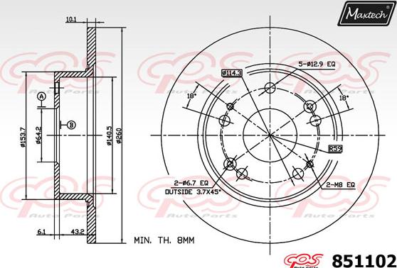 Maxtech 865287 - Тормозной диск autosila-amz.com