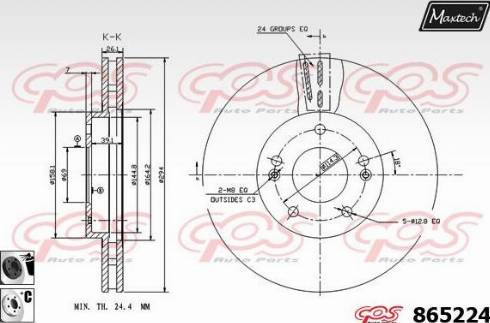 Maxtech 865224.6060 - Тормозной диск autosila-amz.com