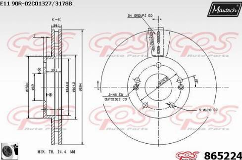 Maxtech 865224.0060 - Тормозной диск autosila-amz.com