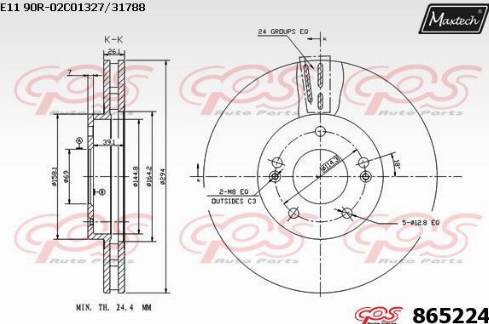 Maxtech 865224.0000 - Тормозной диск autosila-amz.com