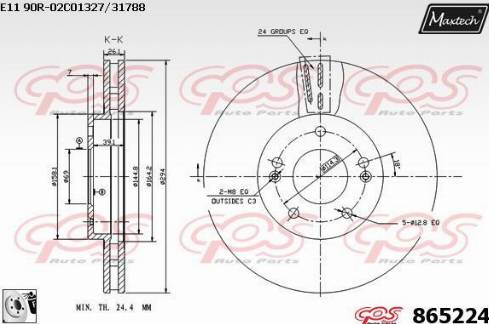 Maxtech 865224.0080 - Тормозной диск autosila-amz.com