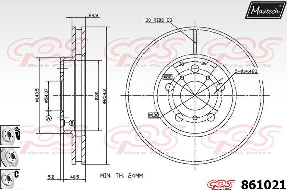 Maxtech 865224 - Тормозной диск autosila-amz.com