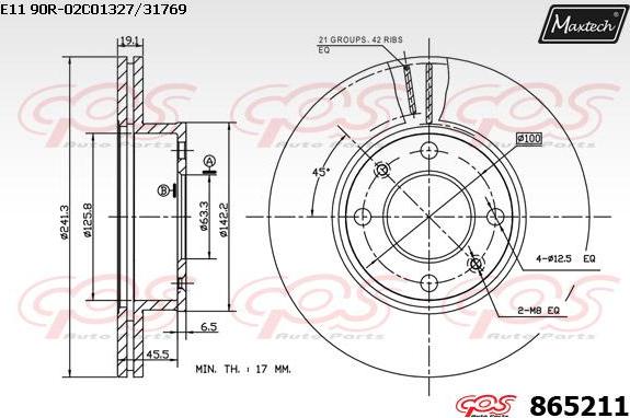 Maxtech 865228 - Тормозной диск autosila-amz.com