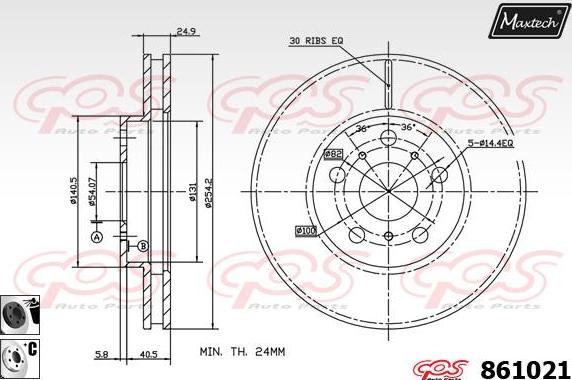 Maxtech 865223 - Тормозной диск autosila-amz.com