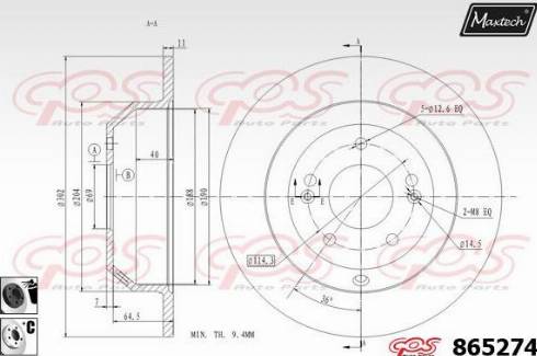 Maxtech 865274.6060 - Тормозной диск autosila-amz.com