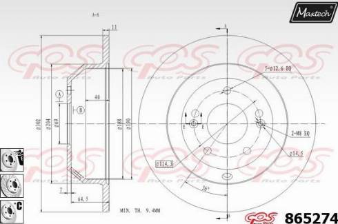 Maxtech 865274.6880 - Тормозной диск autosila-amz.com