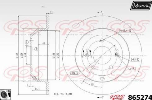 Maxtech 865274.0060 - Тормозной диск autosila-amz.com