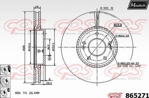 Maxtech 865271.6880 - Тормозной диск autosila-amz.com