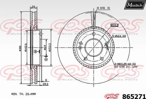 Maxtech 865271.0000 - Тормозной диск autosila-amz.com