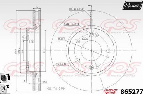 Maxtech 865277.6060 - Тормозной диск autosila-amz.com