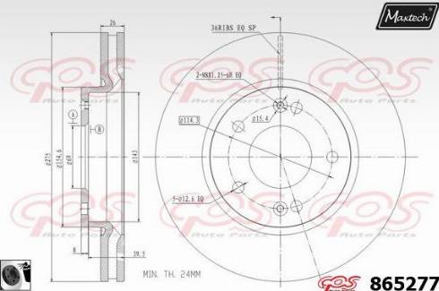 Maxtech 865277.0060 - Тормозной диск autosila-amz.com