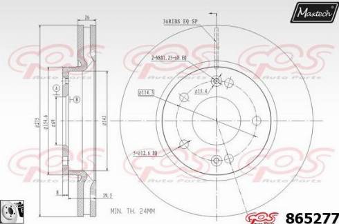 Maxtech 865277.0080 - Тормозной диск autosila-amz.com