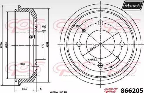 Maxtech 866205.0000 - Тормозной барабан autosila-amz.com