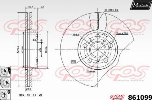 Maxtech 861099.6880 - Тормозной диск autosila-amz.com