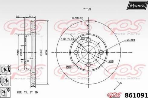 Maxtech 861091.6880 - Тормозной диск autosila-amz.com