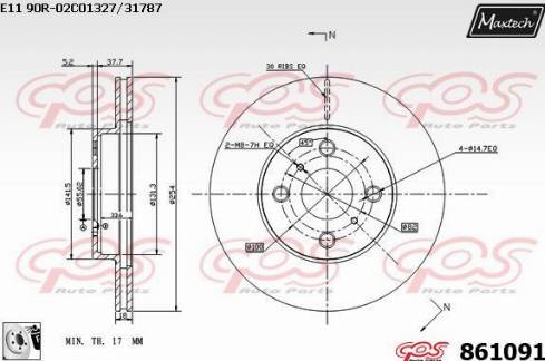 Maxtech 861091.0080 - Тормозной диск autosila-amz.com