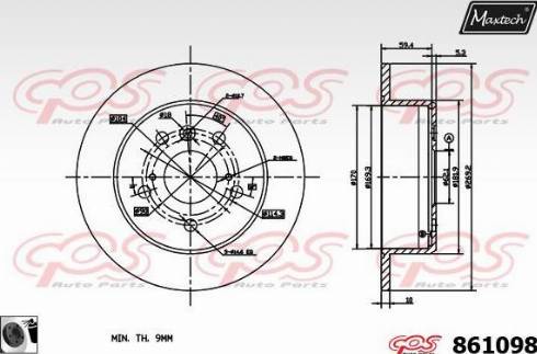 Maxtech 861098.0060 - Тормозной диск autosila-amz.com