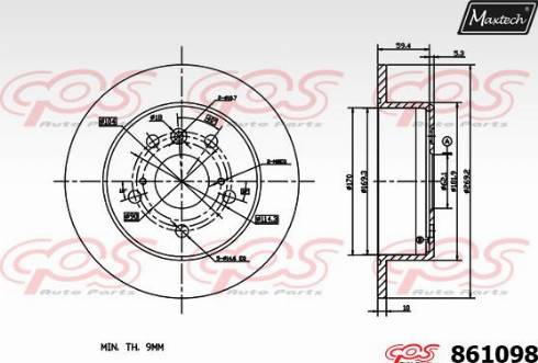 Maxtech 861098.0000 - Тормозной диск autosila-amz.com