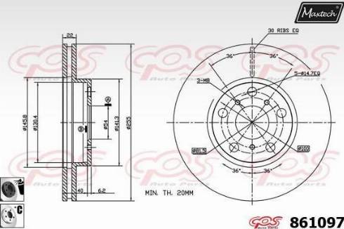 Maxtech 861097.6060 - Тормозной диск autosila-amz.com