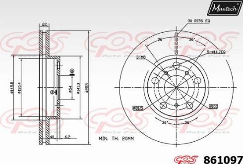 Maxtech 861097.0000 - Тормозной диск autosila-amz.com