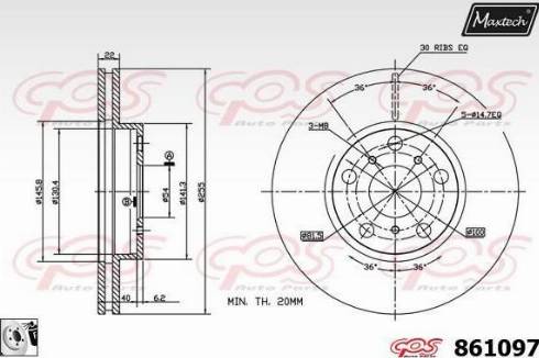 Maxtech 861097.0080 - Тормозной диск autosila-amz.com