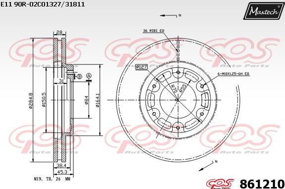 Maxtech 861040 - Тормозной диск autosila-amz.com