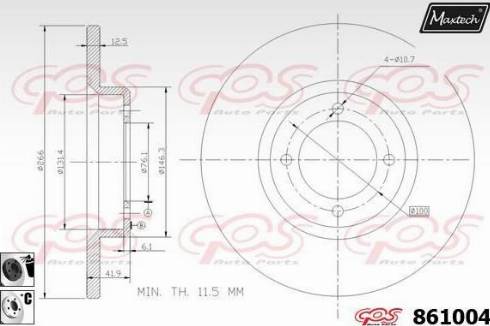 Maxtech 861004.6060 - Тормозной диск autosila-amz.com