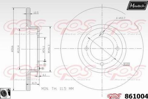 Maxtech 861004.0060 - Тормозной диск autosila-amz.com