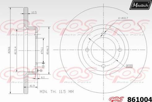 Maxtech 861004.0000 - Тормозной диск autosila-amz.com