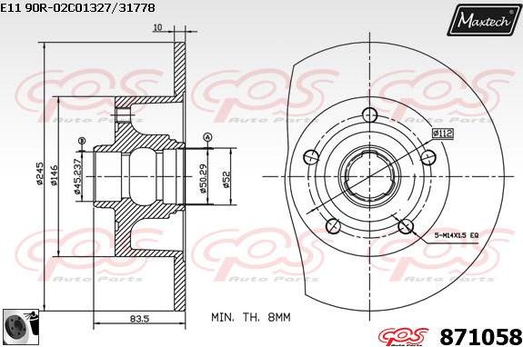 Maxtech 861001 - Тормозной диск autosila-amz.com