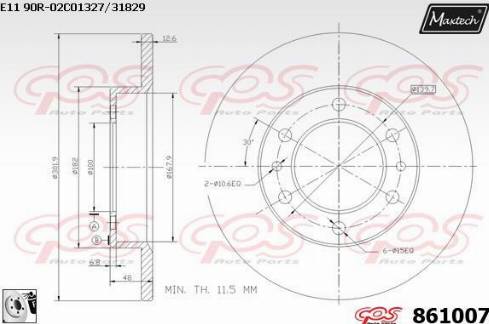 Maxtech 861007.0080 - Тормозной диск autosila-amz.com