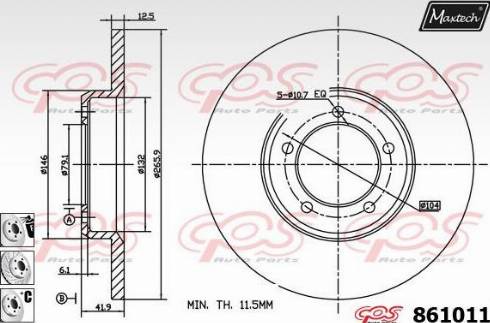 Maxtech 861011.6880 - Тормозной диск autosila-amz.com