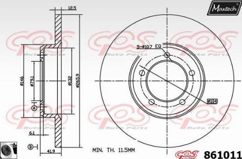 Maxtech 861011.0060 - Тормозной диск autosila-amz.com