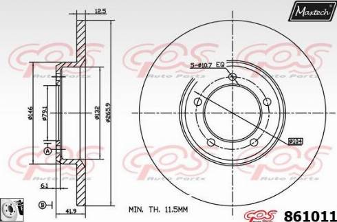 Maxtech 861011.0080 - Тормозной диск autosila-amz.com