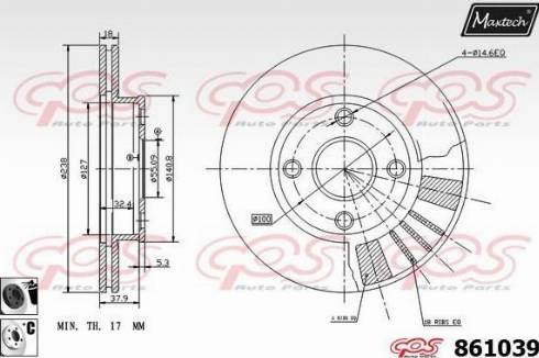 Maxtech 861039.6060 - Тормозной диск autosila-amz.com