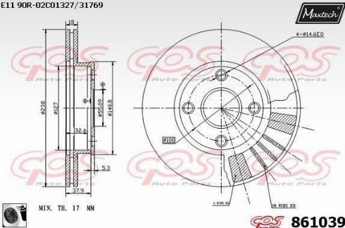 Maxtech 861039.0060 - Тормозной диск autosila-amz.com