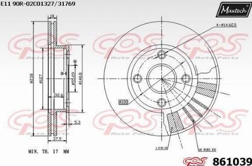 Maxtech 861039.0000 - Тормозной диск autosila-amz.com