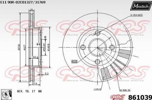 Maxtech 861039.0080 - Тормозной диск autosila-amz.com