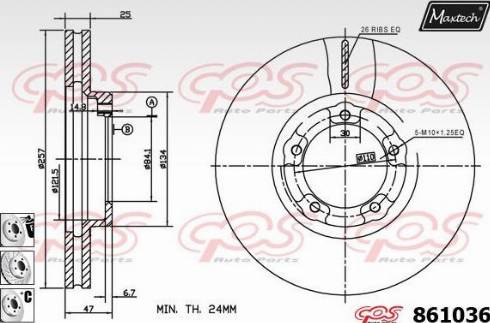 Maxtech 861036.6980 - Тормозной диск autosila-amz.com