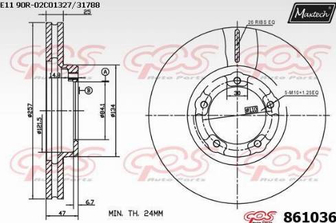 Maxtech 861036.0000 - Тормозной диск autosila-amz.com